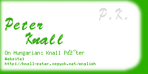 peter knall business card